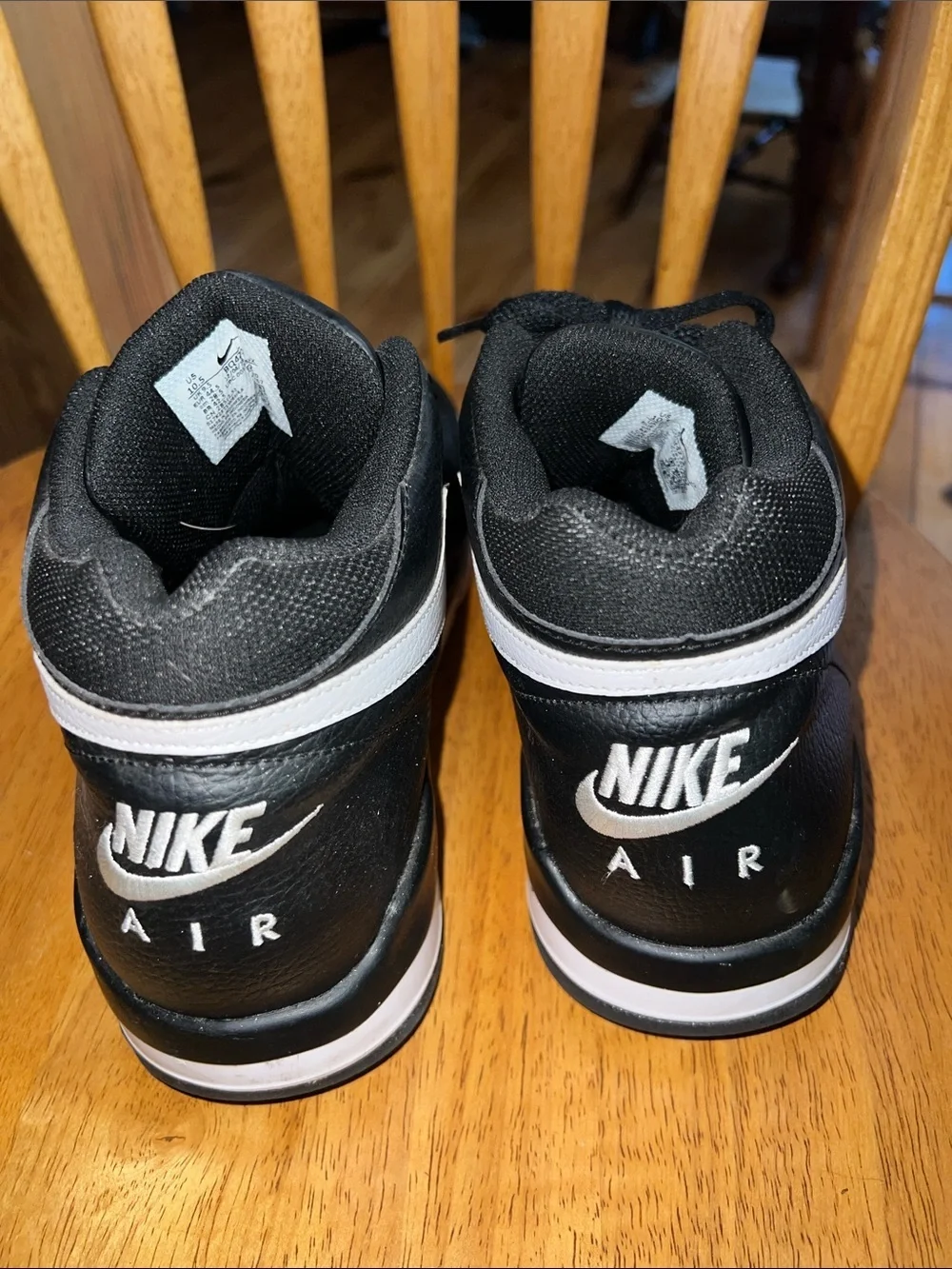 Nike Flight Legacy Black White Leather Sneakers BQ4212-002 Men’s Size US 10.5